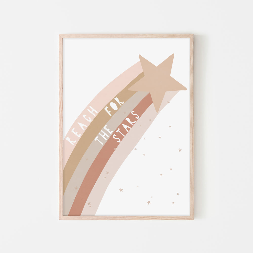 Reach for the Stars Quote - Nudes |  Framed Print