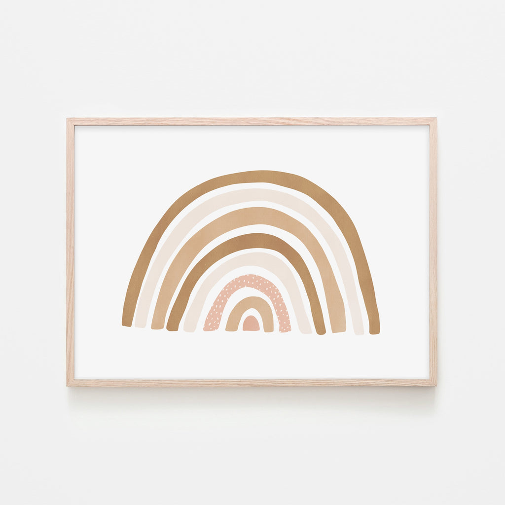 Scandi Rainbow - Burnt Umber |  Framed Print