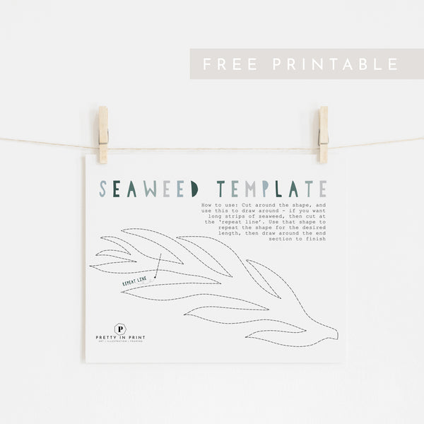 Seaweed Template 1 - FREE Printable – Pretty in Print Art Ltd