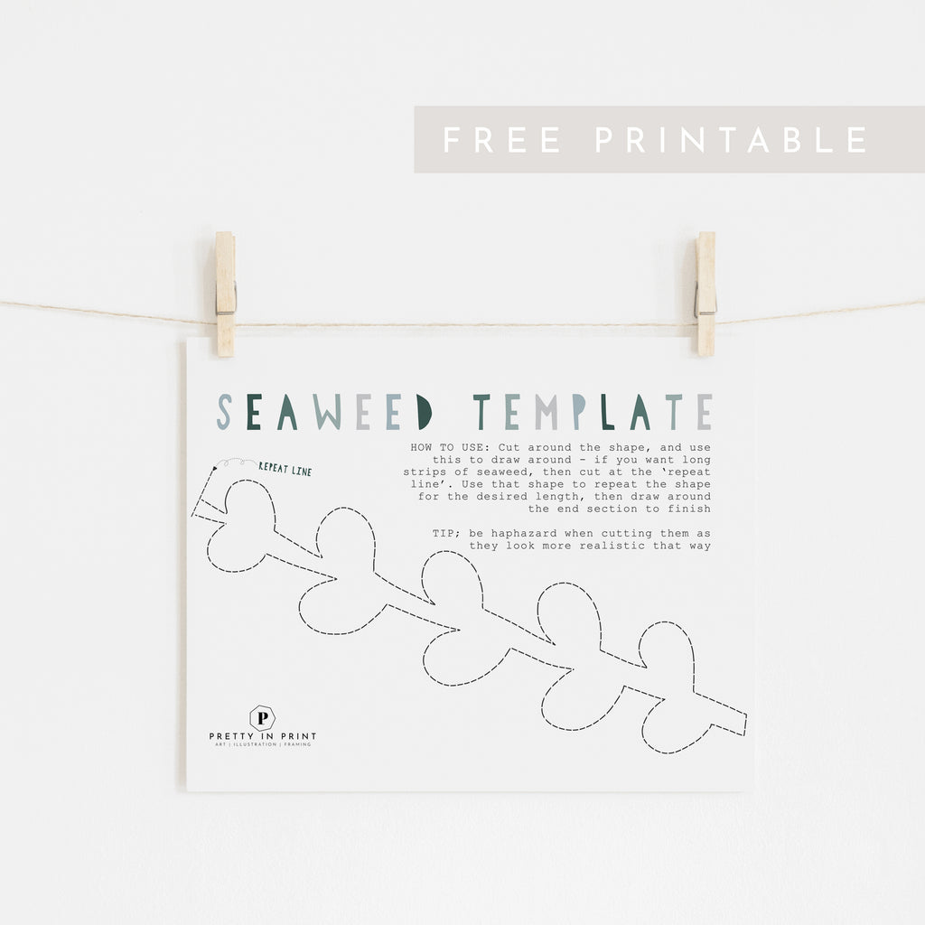 Seaweed Template 2 - FREE Printable – Pretty in Print Art Ltd