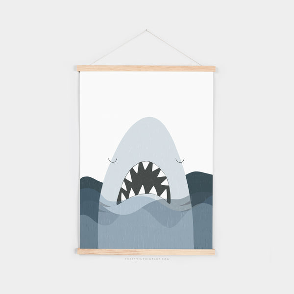 Shark Print - Jaws - No Words |  Fine Art Print with Hanger