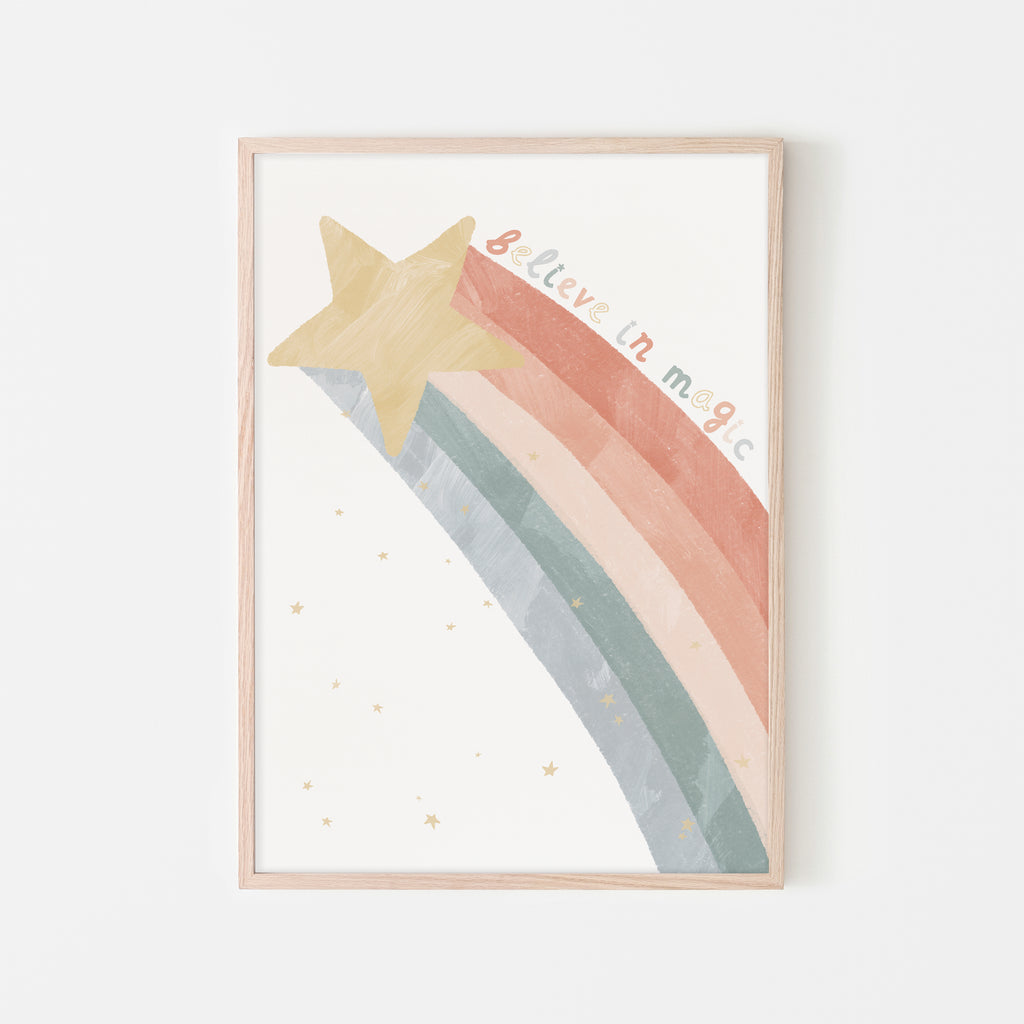 Shooting Star Print - Believe in Magic |  Framed Print