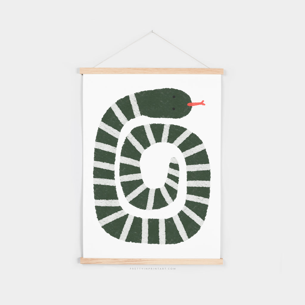 Snake Print - Green |  Fine Art Print with Hanger