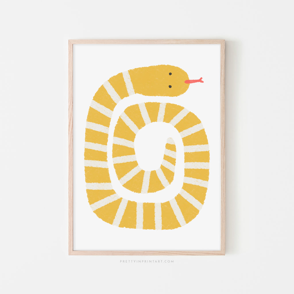 Snake Print - Yellow |  Framed Print