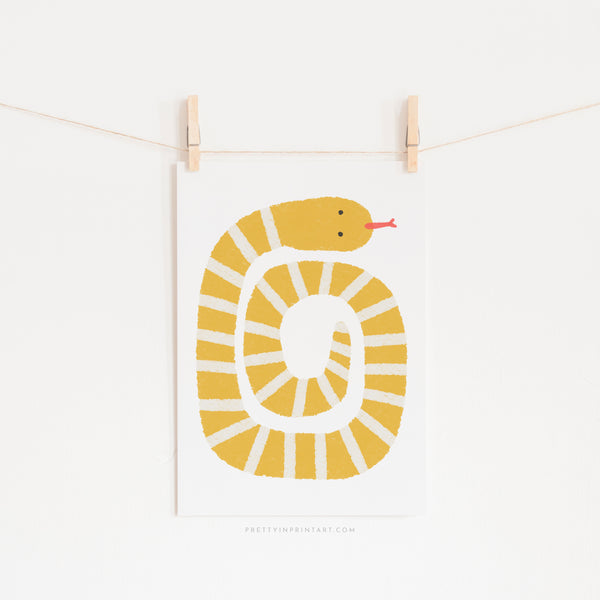 Snake Print - Yellow |  Unframed
