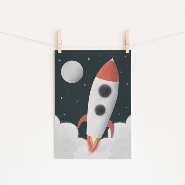 Rocket Space Decor |  Unframed