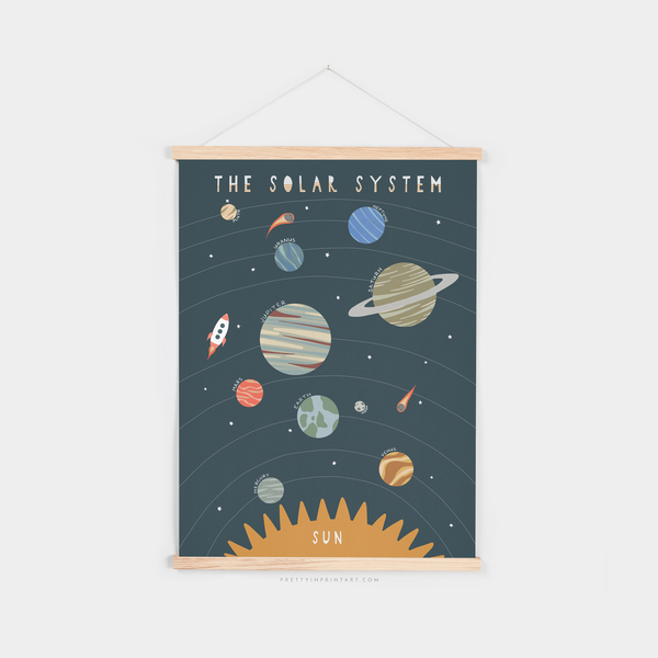 Solar System Print - Portrait |  Fine Art Print with Hanger