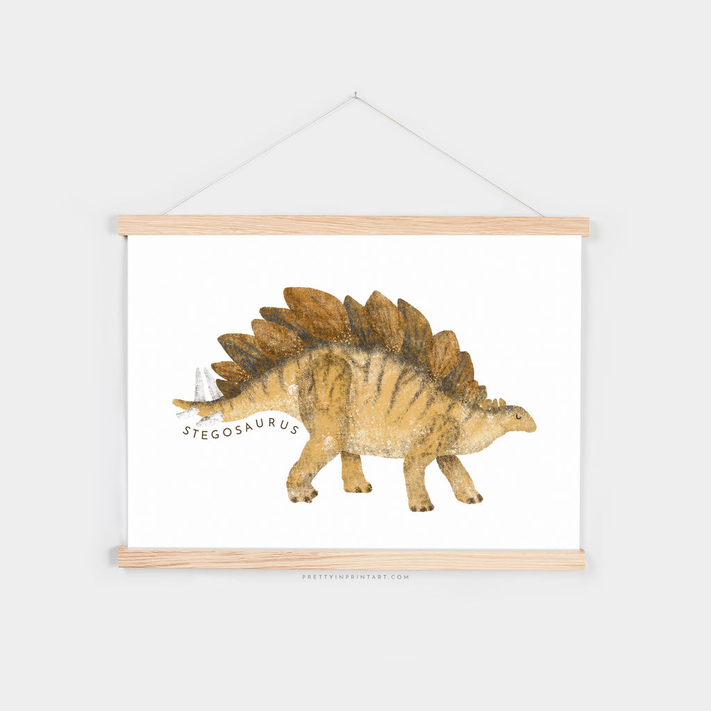 Dinosaur Art - Stegosaurus |  Fine Art Print with Hanger