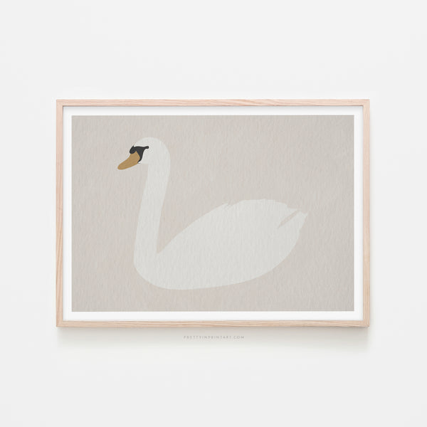 Swan Art - Strong White |  Framed Print