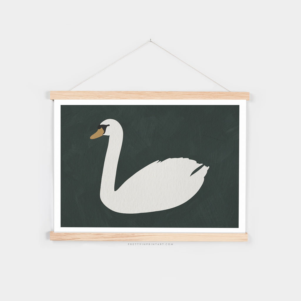 Swan Art - Studio Green |  Fine Art Print with Hanger