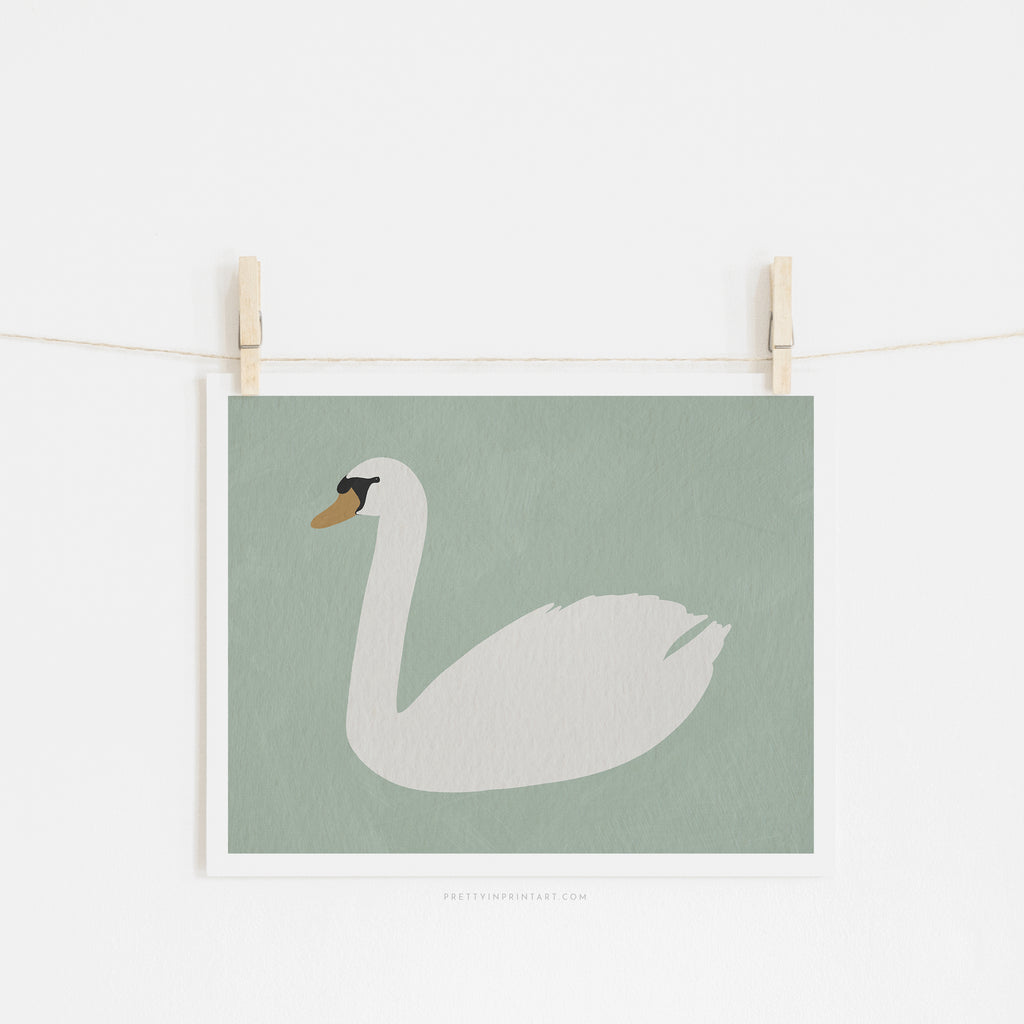 Swan Art - Terecas Green |  Unframed