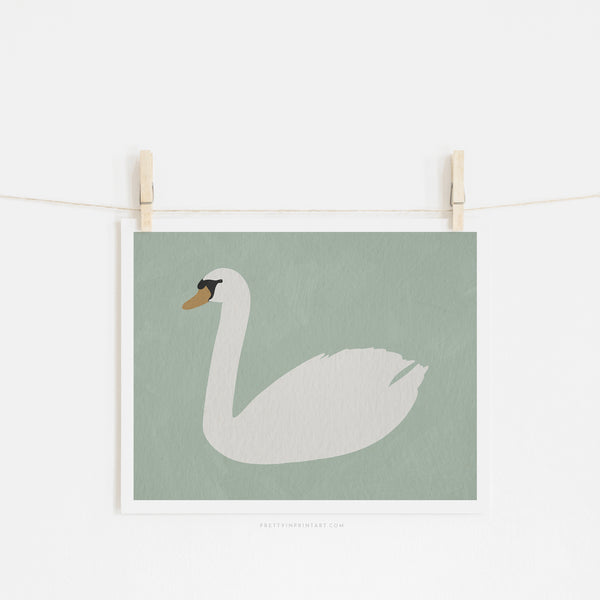 Swan Art - Terecas Green |  Unframed