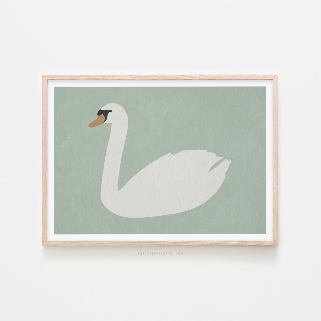 Swan Art - Terecas Green |  Framed Print