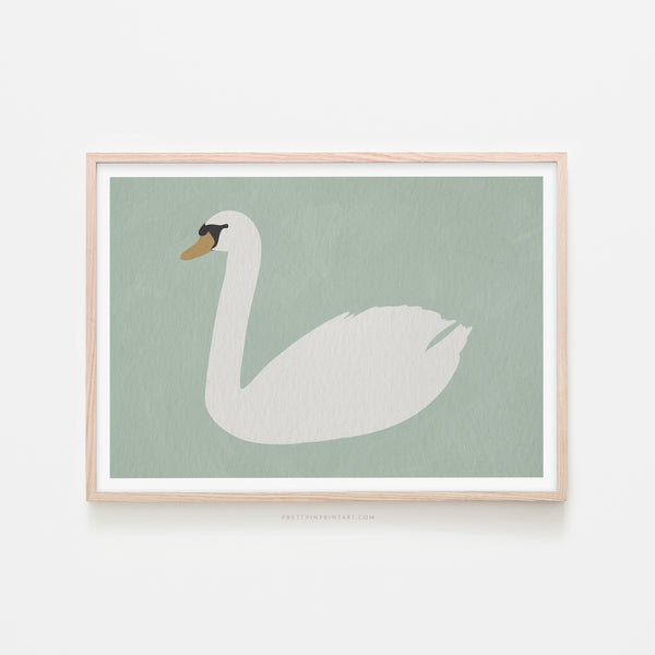 Swan Art - Terecas Green |  Framed Print