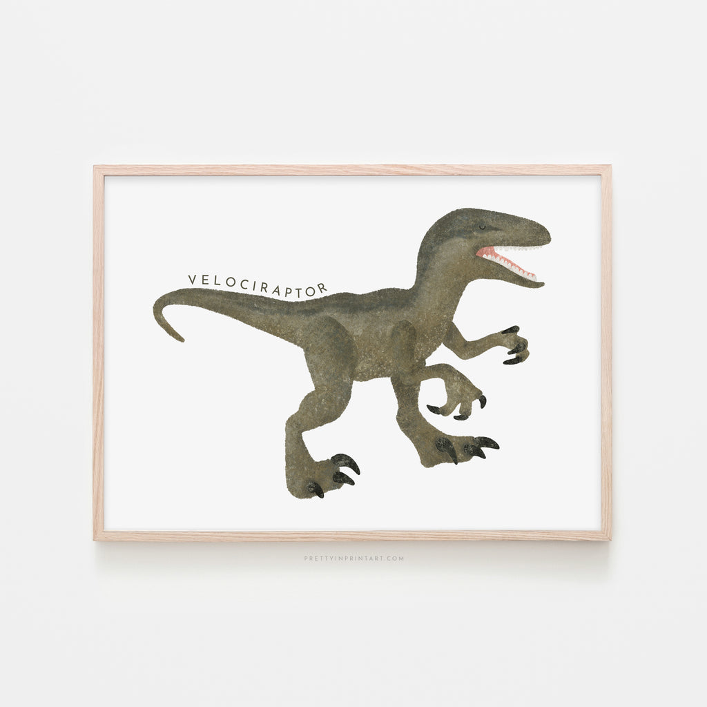 Dinosaur Art - Velociraptor |  Framed Print