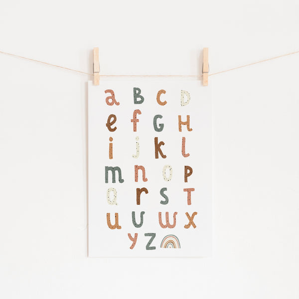 Alphabet Chart Watermelon Colours |  Unframed