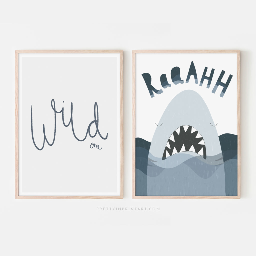 Wild One - Navy |  Fine Art Print with Hanger