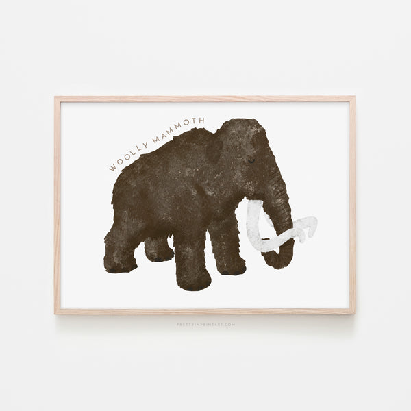 Dinosaur Art - Woolly Mammoth |  Framed Print