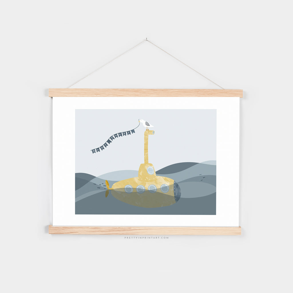 Yellow Submarine Print - Ahoy! |  Fine Art Print with Hanger