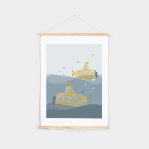 Yellow Submarine Print - Portrait |  Fine Art Print with Hanger