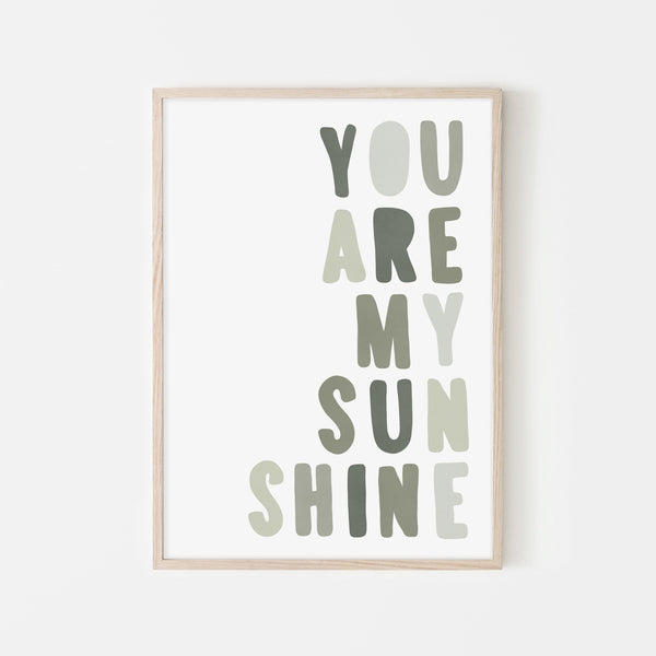 You Are My Sunshine - Jungle Greens |  Framed Print
