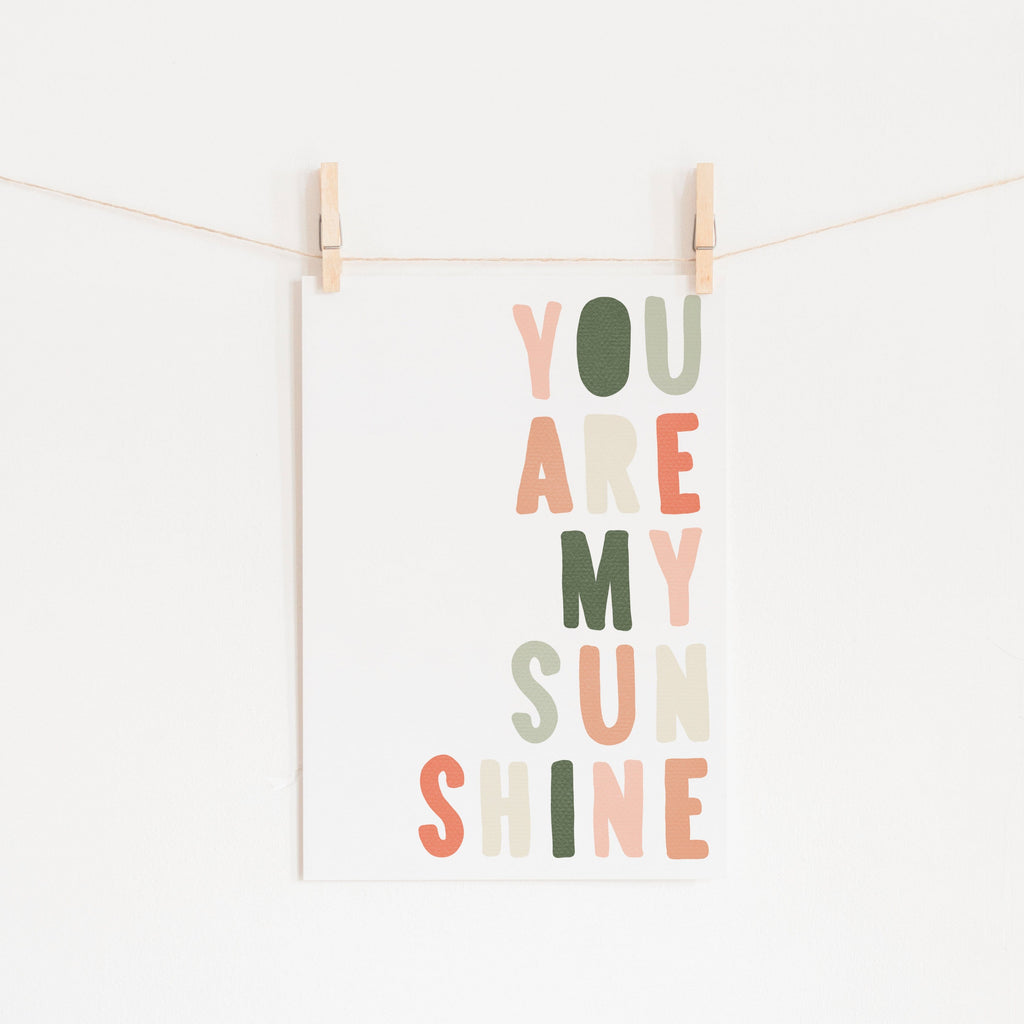 You Are My Sunshine - Blush & Green |  Unframed
