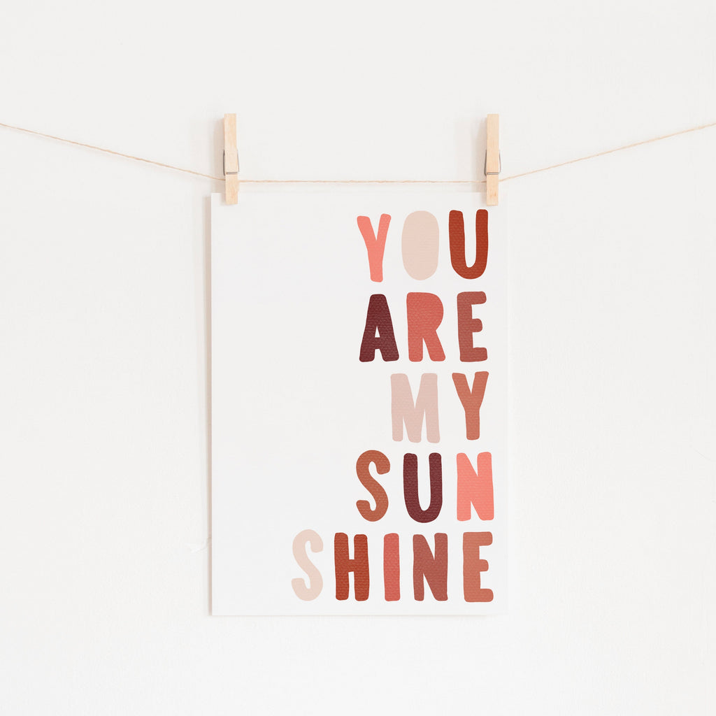 You Are My Sunshine - Red & Pink | Unframed