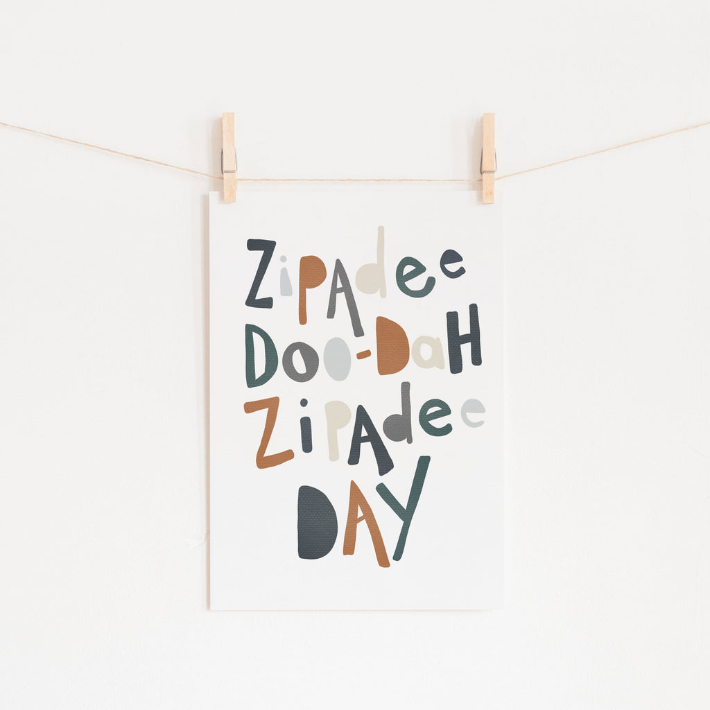 Zipadee Doo Dah - Navy |  Unframed