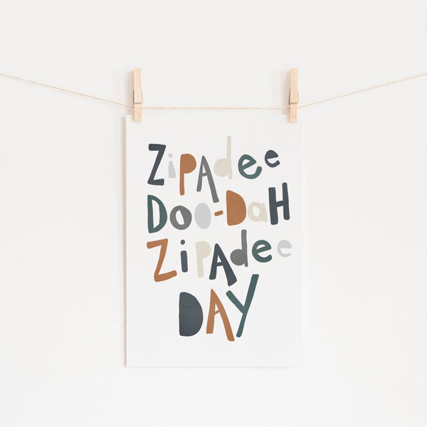 Zipadee Doo Dah - Navy |  Unframed